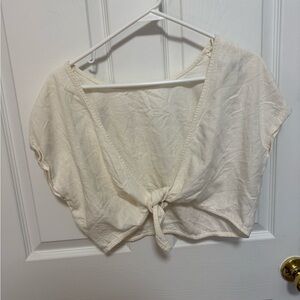 Princess Polly Linen Tie Front Top Size 10